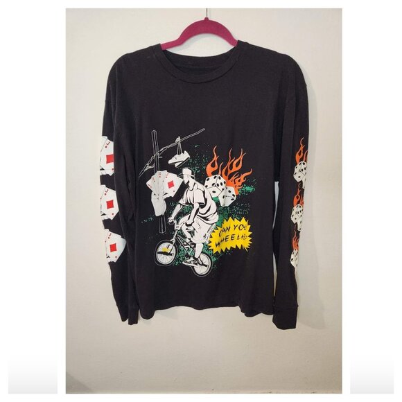 JOHN GEIGER "Can You Wheelie" Dice Flame Long Sleeve Tee - Picture 4 of 6